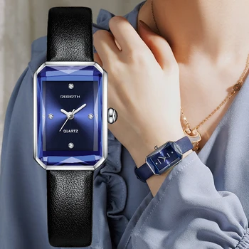 Blue Watch new Simple Design Quartz Movement Waterproof Ladies Wristwatch Leather Band Classic Watches for Women 1