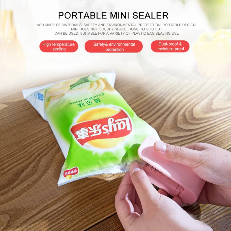 

Portable Heat Sealer Plastic Package Storage Bag Mini Sealing Machine Handy Sticker and Seals for Food Snack Kitchen Accessories