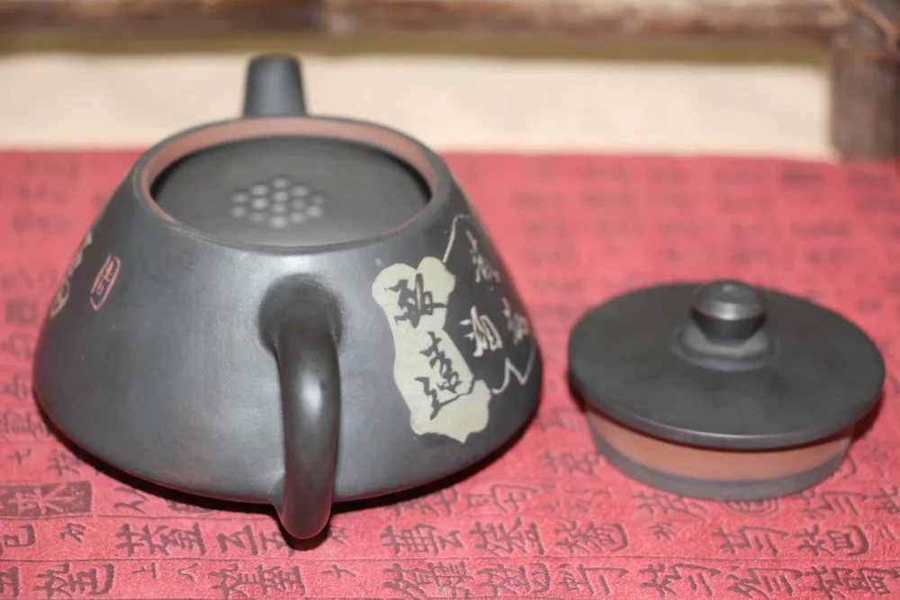 Jian shui ceramic tea pot for puer and black tea Shi Piao Hu- Fu "Каменная тыква- Счастье" около 170ml