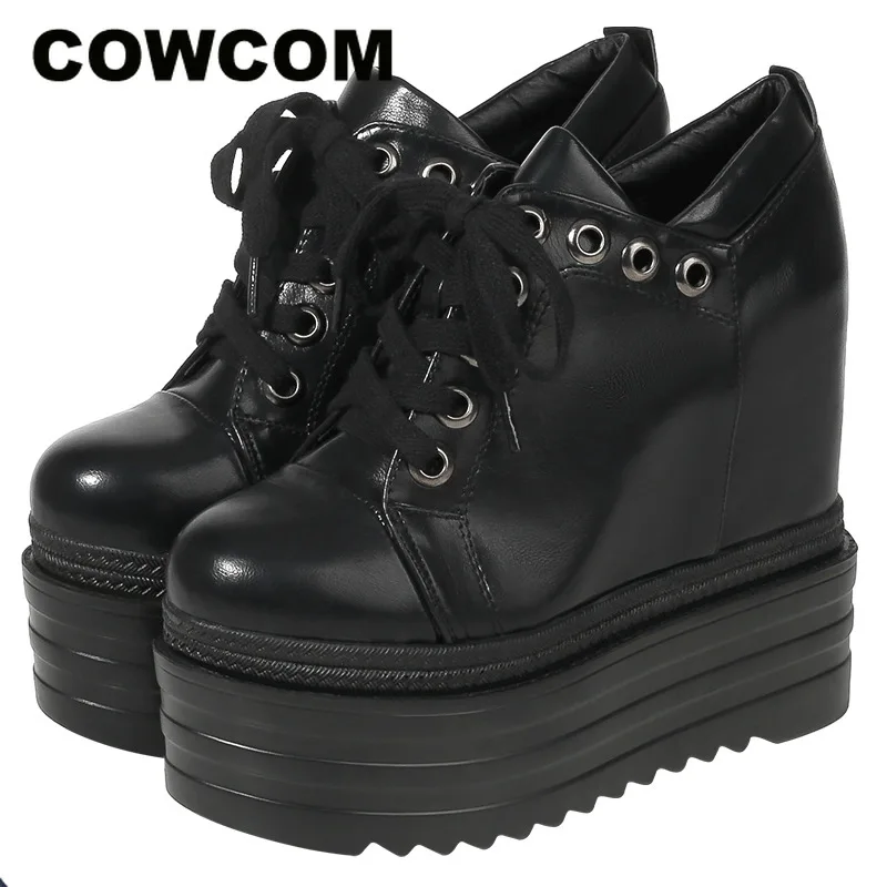COWCOM женские сексуальные ботинки на платформе модные ульсветильник обувь для