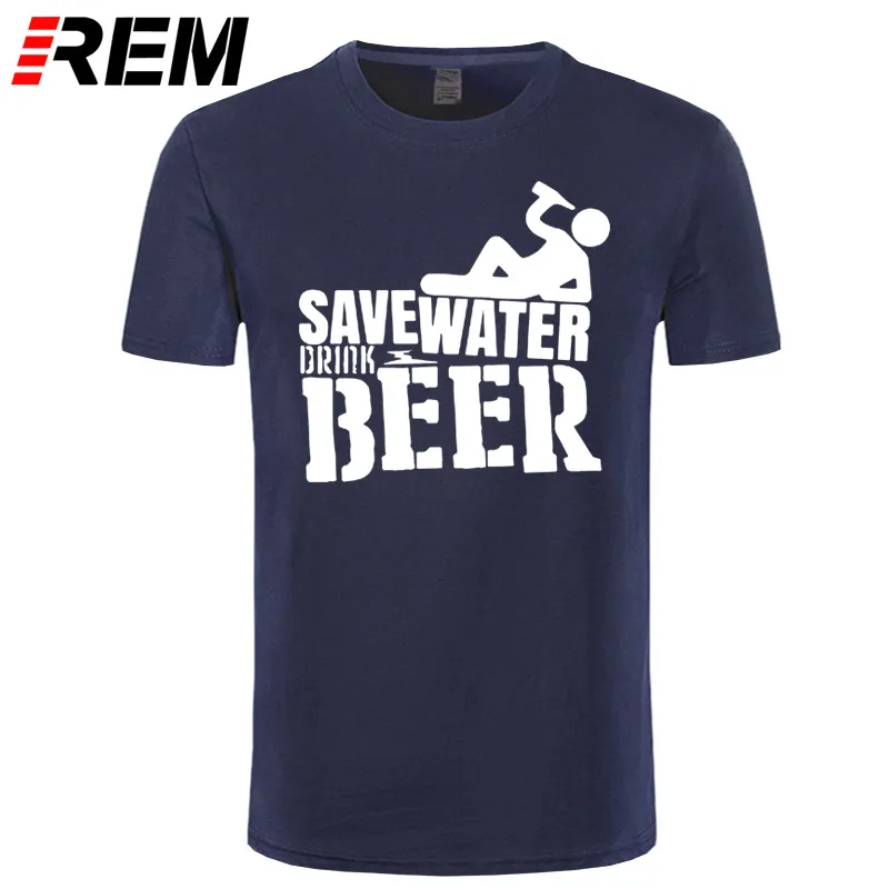 Мужская футболка с надписью Save Water Drink Новое поступление мужские футболки Летние