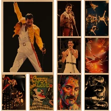 Queen Band Freddie Mercury Posters Kraft Paper DIY Home Bar Cafe Decor Painting Gift Print Art Wall Sticker