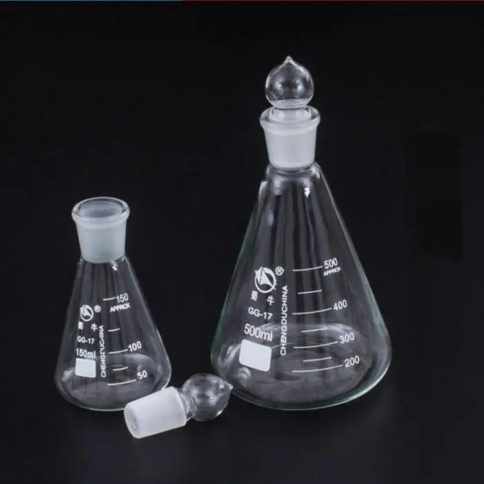 1 шт 50 мл до 1000 мл лабораторное боросиликатное стекло Erlenmeyer коническая колба с заземленной пробкой