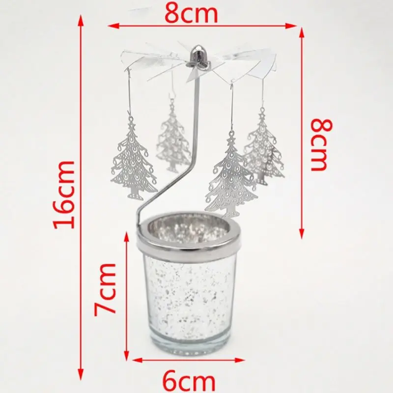 

Rotary Spinning Tealight Candle Metal Tea Light Holder Carousel Home Decoration E65B