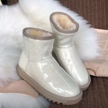 

Transparent Waterproof Snow Boots Women Comfortable Fur Ankle Boots Female Warm Plush Botas Mujer Flat Winter Shoes Woman Bootie