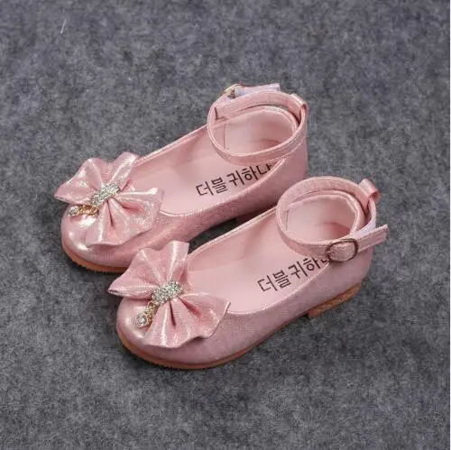 

Girls Sandals Fashion Baby Girl Shoes Princess Bow-knot With Rhinestone Pendant Kids Single Shoes For Girls Children
