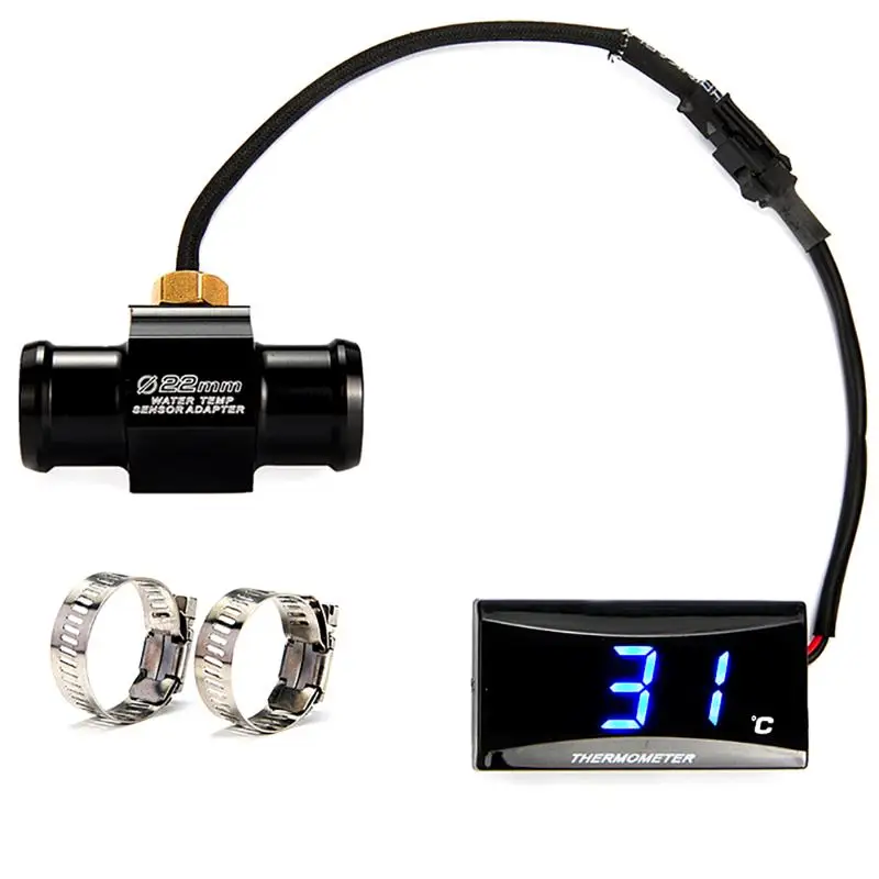 Wasserdichtem Metallfühler Digital Thermometer Metallfühler Temperatursensor Sensoradapter Universell passend für Motorrad Motorrad Thermometer Instrumente