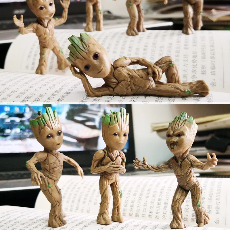 Strongwell Baby Groot фигурка дерево фигурка мужчины игрушка Marvel Groot фигурки детей милый подарок украшения дома аксессуары 1 комплект