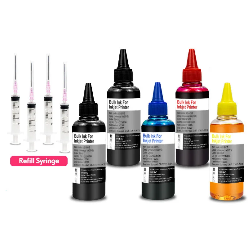 Universal Refill DYE Ink kit Epson Canon HP Brother DELL Inkjet deskjet CISS Cartridge Printer Ink MorePage