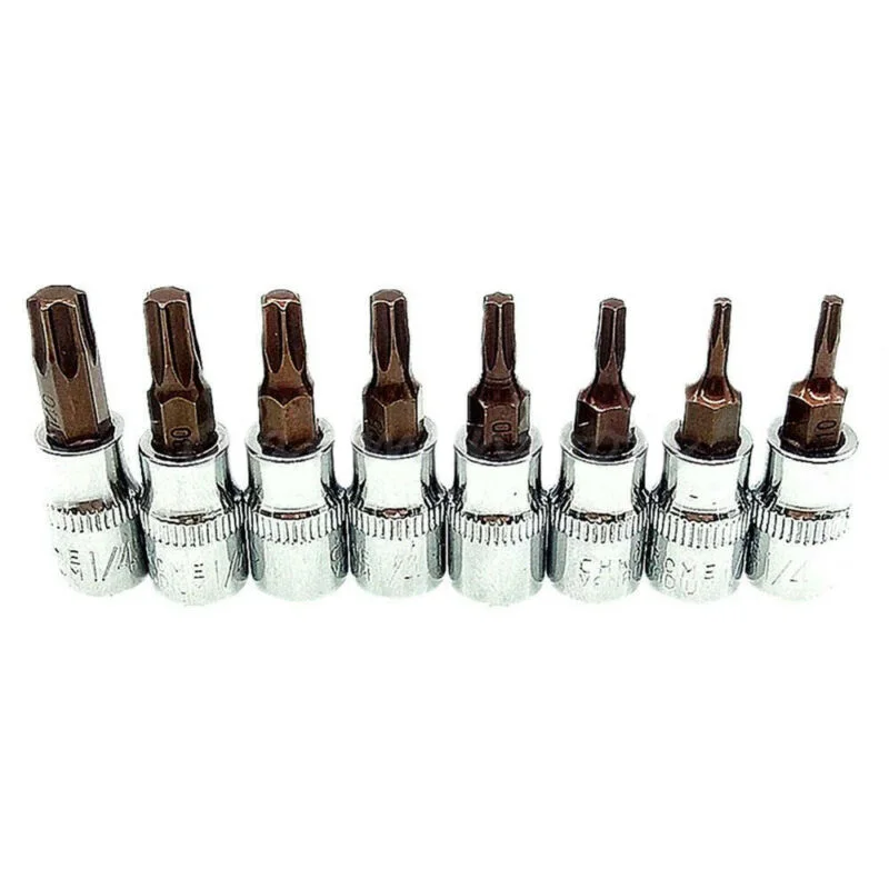 8 шт. Torx звезда Socket 1/4 дюйма Привод T8 T10 T15 T20 T25 T27 T30 T40 сливы, биты, функциональный