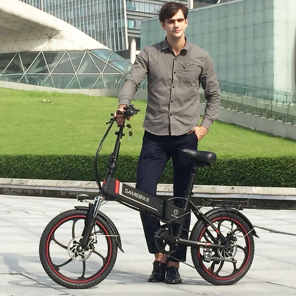 Sale ZIYOUJIGUAN G20 Inch Folding Electric Bike Power Assist Electric Bicycle E-Bike Scooter 350W Motor Conjoined Rim 5