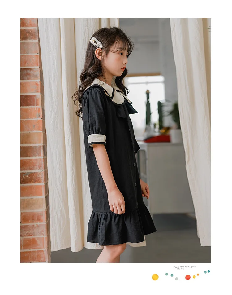 Fashion Girl Summer Clothes Children Dress 2020 New 100% Cotton Big Girls Dresses Kids School Ruffles Teen Baby Princess Dress (9)