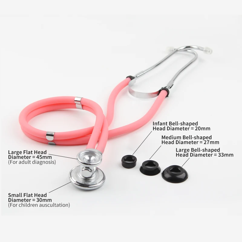Durable Headed Double Tube Professional Multifunctional Stethoscope Portable Home Use Health Care Medical Auscultation Device