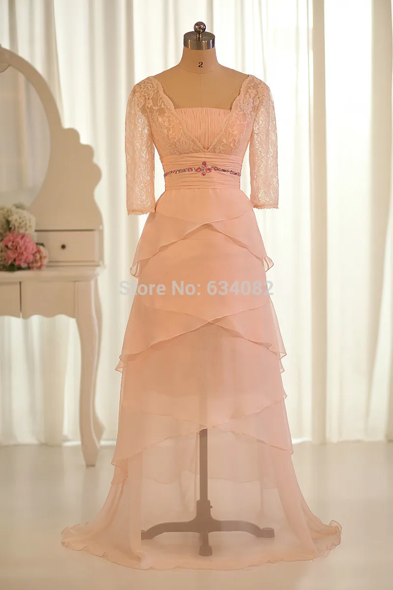 robe de soiree sexy Formal gown vestido de festa vestido longo 2016 free Shipping new lace sleeves party evening elegant Dress