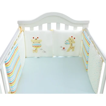 

6pcs Room Decor Cute Cotton Blend Colorful Soft Baby Bed Bumper Set Safety Pads Protector Newborn Cushion Cartoon For Crib Cot