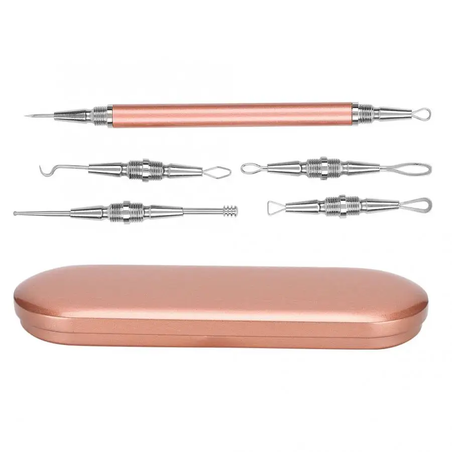 Очиститель пор 5 шт. прыщи для удаления угрей двойная головка игла прыщей