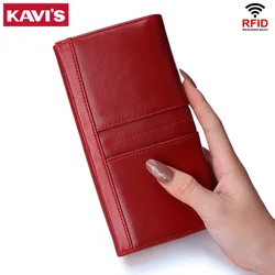 KAVIS Women Wallets Fashion Long Leather Top Quality Card Holder Classic Female Purse Zipper Brand Handy Passport walet for Girl
