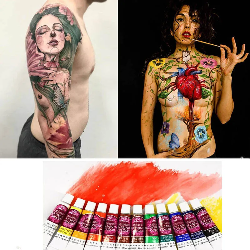 Halloween Makeup Pigments 12 Colors Body Face Painted Pencil Stitching Structure Face Painted Crayon Body Painted Stick Bar Part
