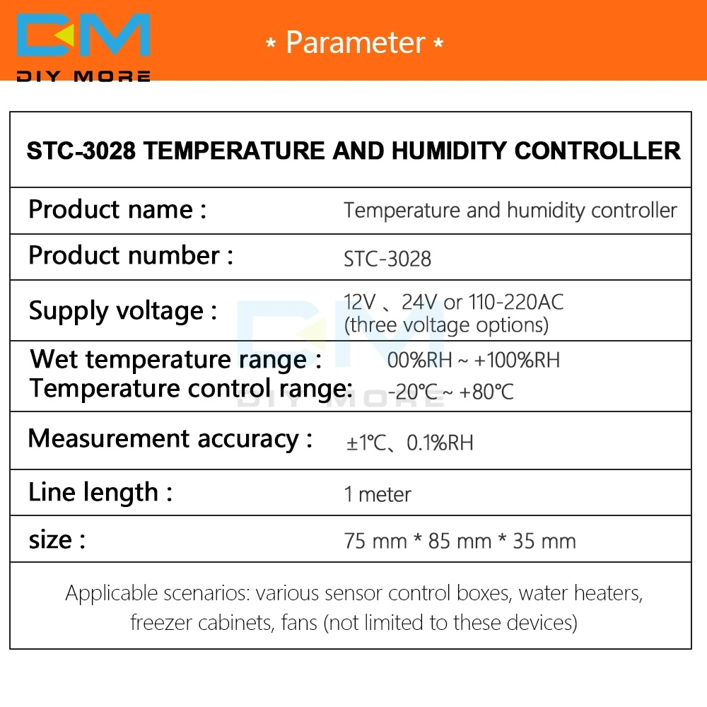 STC-3028, двойной цифровой светодиодный регулятор температуры и влажности, термометр, термостат, гигрометр переменного тока 110 В 220 В постоянного тока 12 В 24 в 10 А