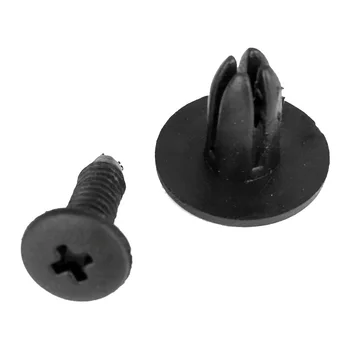 

100 Pcs Black Auto Car Door Fender 6mm Hole Push Plastic Rivets Retainer Clips New And High Quality