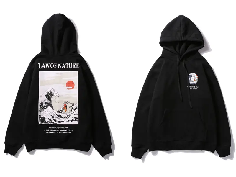Japanese Style Cat Waves Hoodies 7