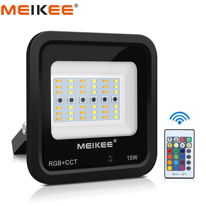 

15W RGB+CCT LED Flood Light Waterproof Outdoor LED Floodlight Projector Lamp Spotlight for Square Garden Street