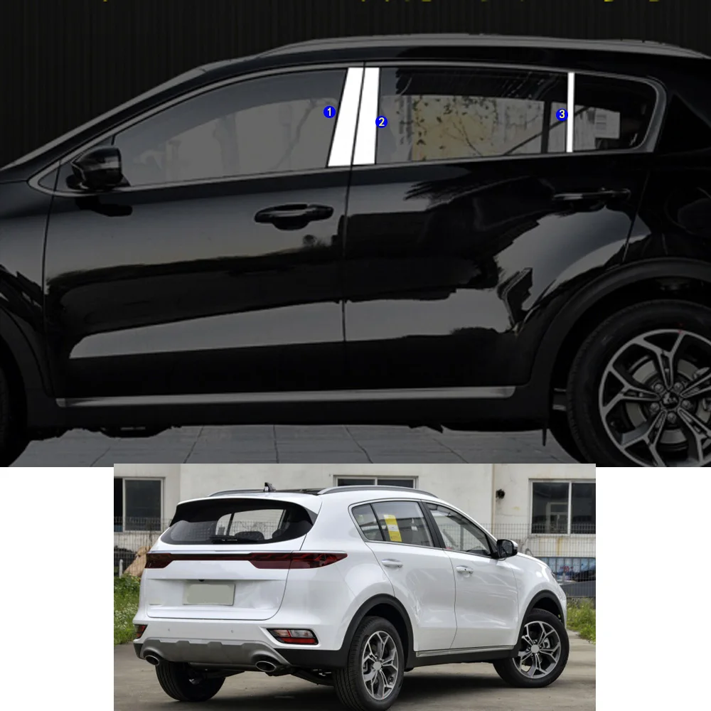 For KIA Sportage KX5 2016 2017 2018 2019 2020 2021 Car Sticker Garnish Pillar Window Middle Strip Trim Frame Hoods Parts | Автомобили и