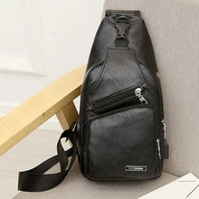 Shoulder Bags 2021 New Fashion Solid Color Casual Shoulder Chest Bag USB Charging Carrying Case Bag