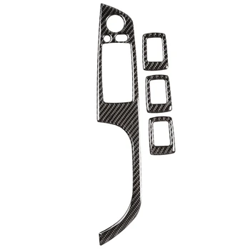 

4Pcs Carbon Fiber Car Window Lift Switch Button Panel Frame Cover Trim Decoration Sticker for 3 Series E90 2005-2012