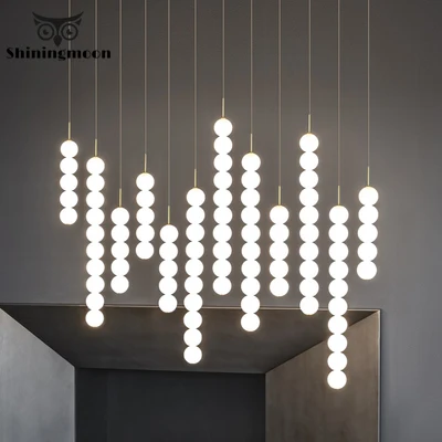 

Nordic Led Pendant Lights Post-modern Creative Art Ball Bedside Pendant Lamp Stair Kitchen Bar Lustre Hanglamp Lighting Fixture