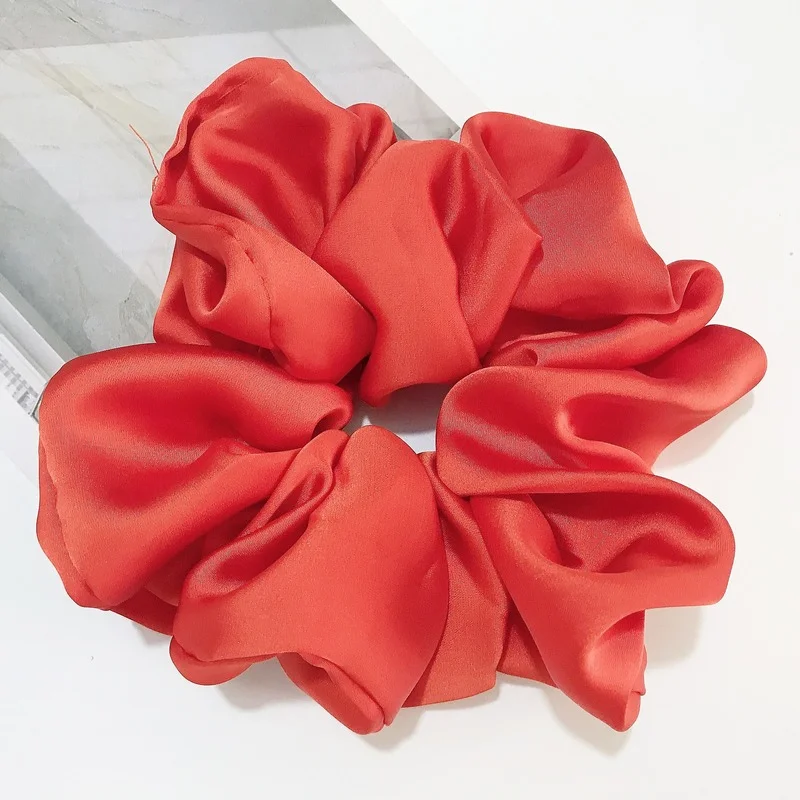 Luxurious Oversized Satin Scrunchies - Elegant Hair Accessories Collection