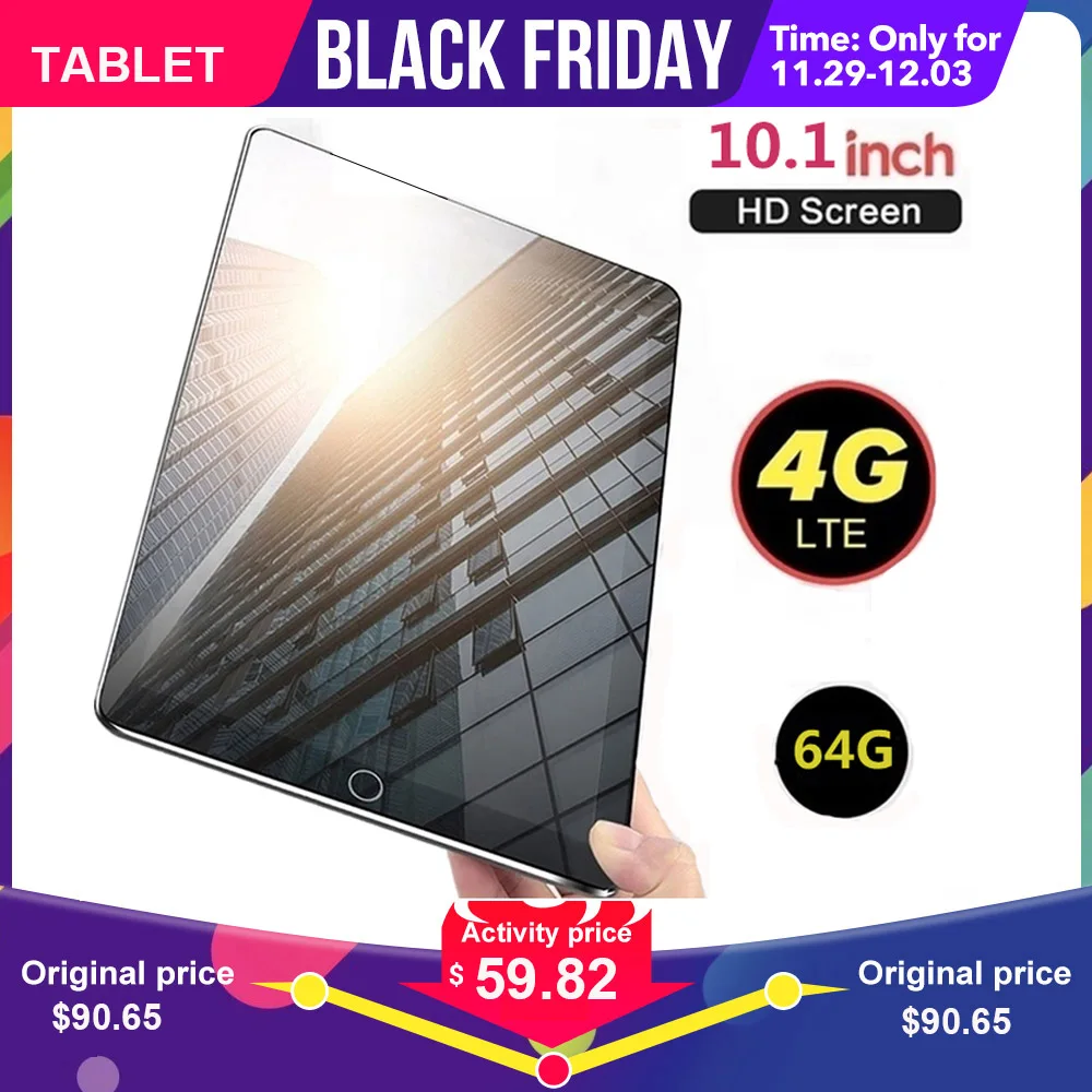 New WiFi Tablet PC 10.1Inch Ten Core 4G Network Android 7.1 Arge 2560*1600 IPS Screen Dual SIM Dual Camera Rear Androids Tablet