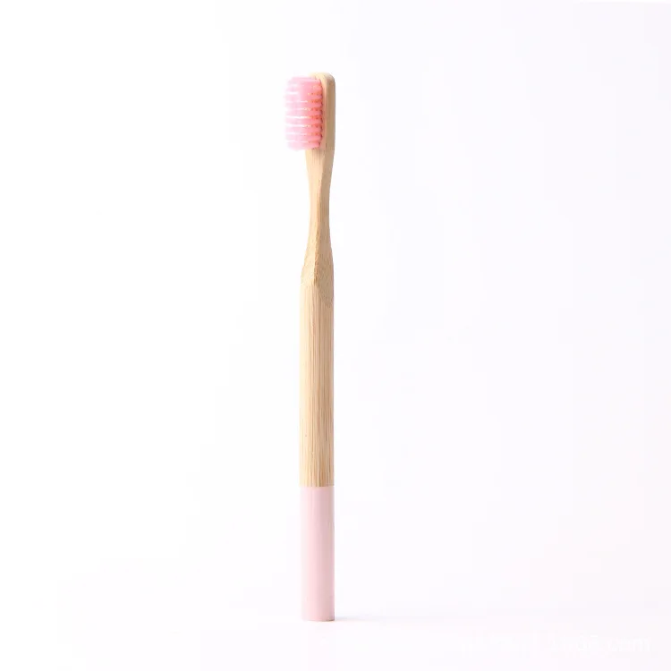 1 шт. Экологичная бамбуковая зубная щетка для взрослых со средней щетиной, биоразлагаемая, без пластика, для ухода за полостью рта, кисточка с бамбуковой ручкой - Цвет: pink