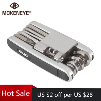 13 In 1 Bicycle Multifunction Repair Tool Kits Tire Repairing Set Hex Spoke Screwdriver Chain Cutter Steel MTB Bike Cycling Tool award winning topeak tt2353 alien ii 26high quality multifunction road bicycle mtb bike folding tool with chain breaker torx hex