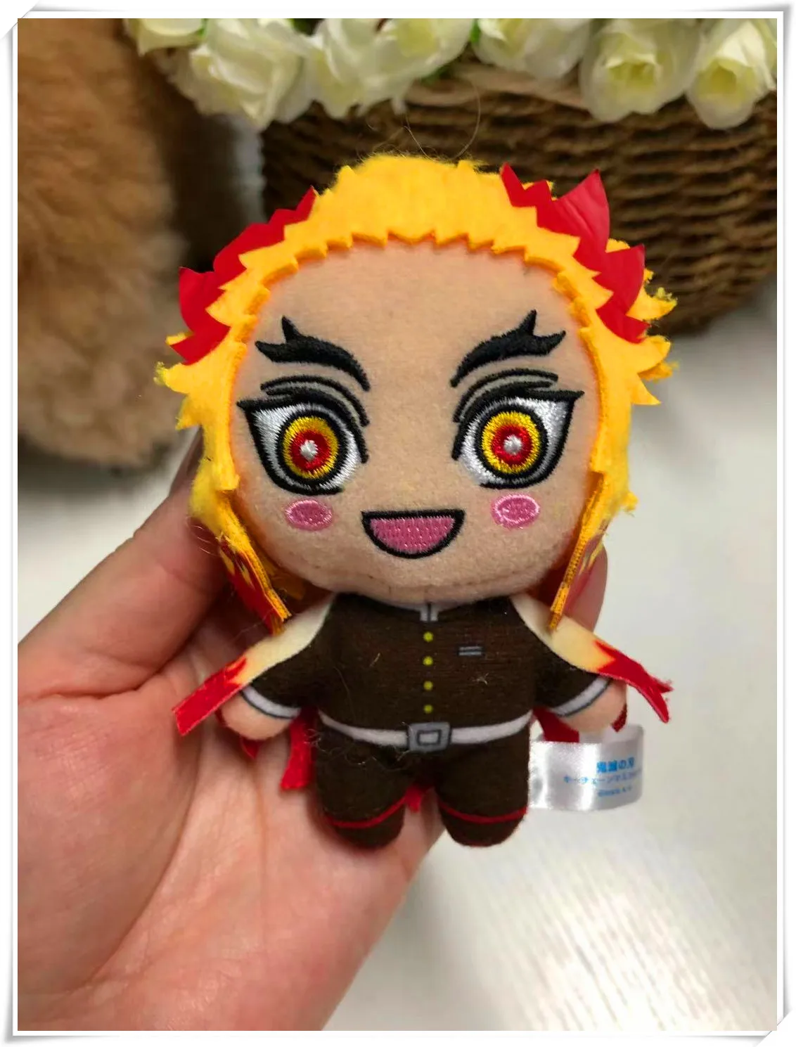 Anime Demon Slayer Rengoku Kyoujurou Enmu Pendant Keychain Doll  Stuffed Toy Soft Plush #8801 Children Christmas Gift