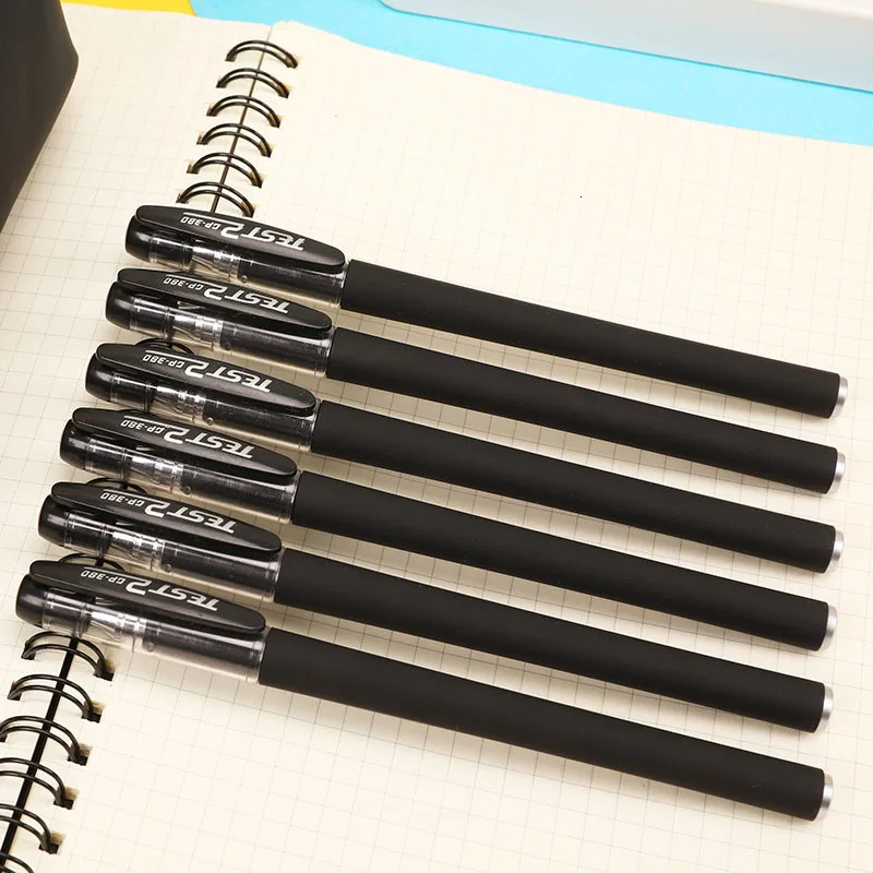 5pcs Black Gel Pens school Pen канцелярия ручка students writing Stationery office business sign pen 040223