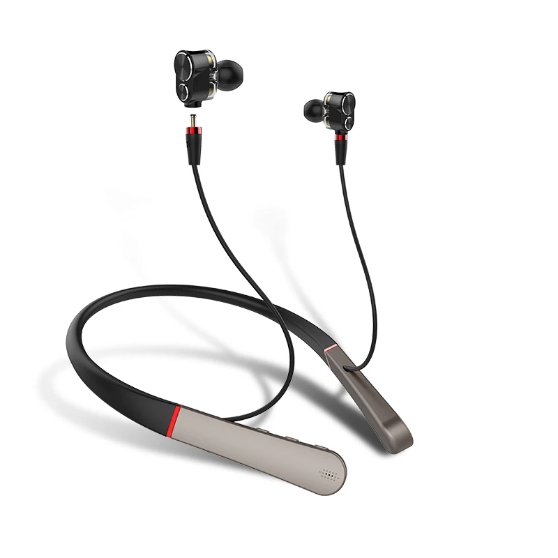 Black Bluetooth 5.0 Беспроводные наушники Bluetooth 5,0, 6 динамических hi-fi наушников, спортивные подвесные Наушники с разъемом типа C 3,5 мм - Цвет: Black Bluetooth 5.0