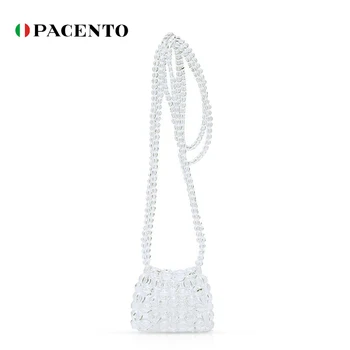 

PACENTO New Arrvial Pearl Crossbody Bag Crystal Small Clutch Bags Designer Mini Shoulder Bag Lady Mini Purses and Handbags