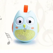 Детская игрушка-неваляшка, мультяшное животное, Сова, музыкальная игрушка, кукла, погремушки, обучающая игрушка