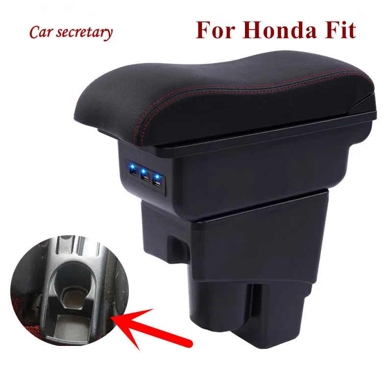 

Arm Rest Rotatable For Honda Fit Jazz 2002-2008 Hatchback Center Centre Console Storage Box Armrest 2003 2004 2005 2006 2007