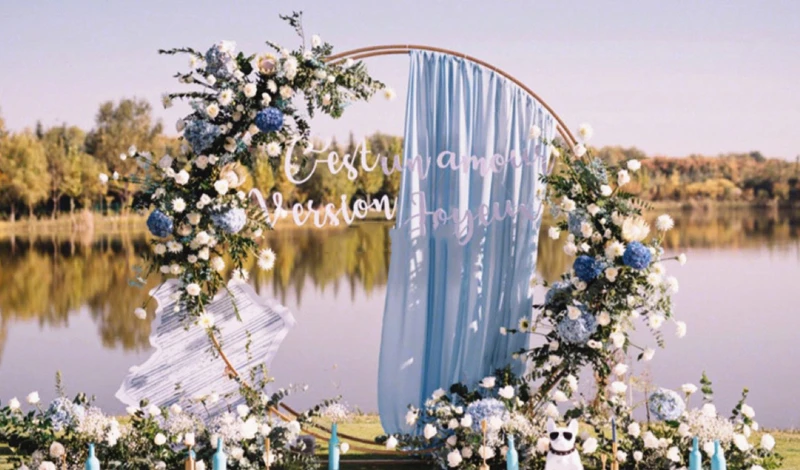JAROWN Wedding Party Props Backdrop Iron Arch Stand Decor Double Round Ring Arch Frame Decorative Flower Arch Door Decoration (113)_副本