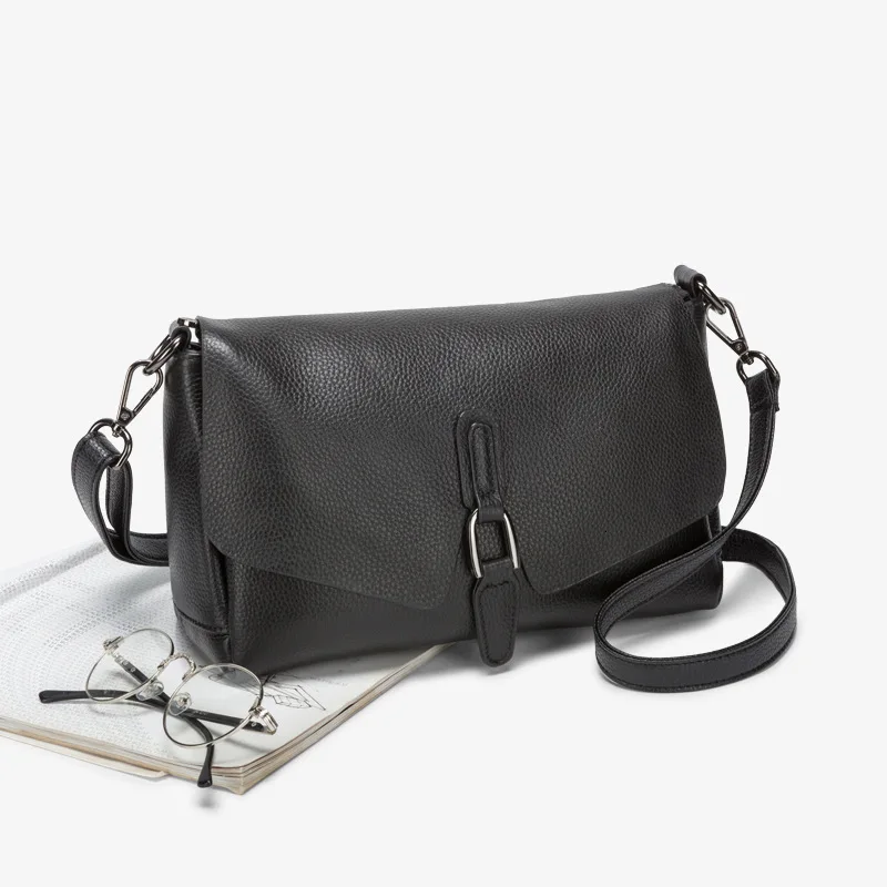 

Genuine Leather Bag 2019 Head Layer Cowhide Satchel Women's Singles Shoulder Portable