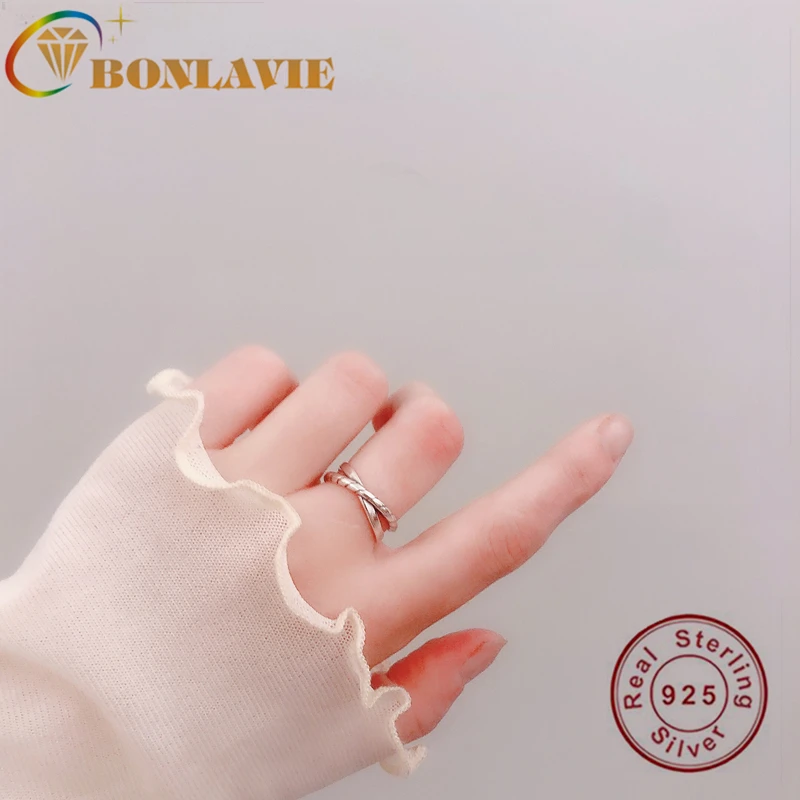 BONLAVIE S925 Silver Cross Ring with Simple Patterns and Geometric Intersection Retro-ancient Girl's Index Finger | Украшения и