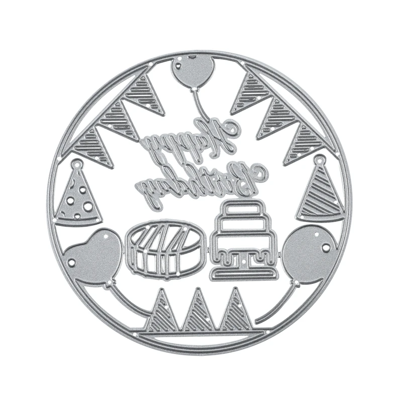 

GJCrafts Happy Birthday Party Dies Metal Cutting Dies New 2019 for Card Making Scrapbooking Embossing Cuts Craft Letter Dies