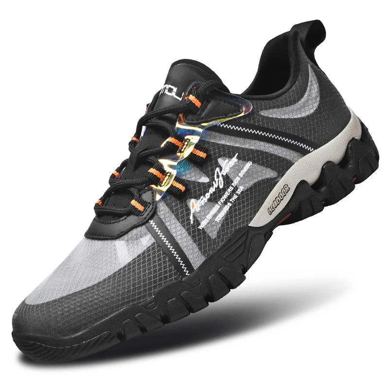 

Summer Outdoor Air Mesh Breathable Men Hiking Shoes Trekking Upstream Treking Camping High Quality Light Water Aqua New 2021