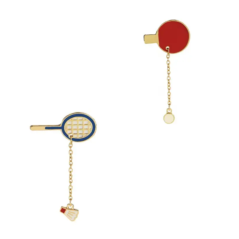 Модная брошь значки уникальный дизайн Pingpong ракетка для бадминтона и пинг-понга