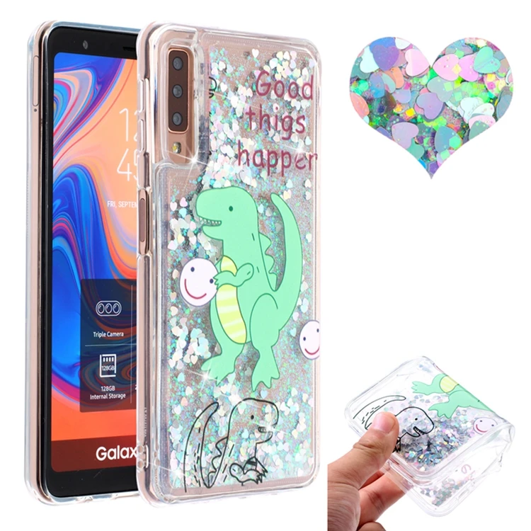 Жидкий чехол принцессы A7 для samsung Galaxy A7, силиконовый чехол для samsung A750F, блестящий чехол из ТПУ