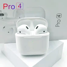 Écouteurs sans fil Bluetooth 5.0 Pro 4, oreillettes de Sport avec boîte de chargement et Microphone 