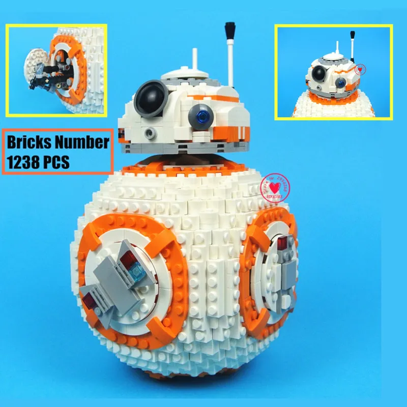 

New 1238pcs Bb8 Technic Robot Fit Legoings Star Wars Figures City Technic Model Building Block Bricks Boys Gift Toy Kid 75187