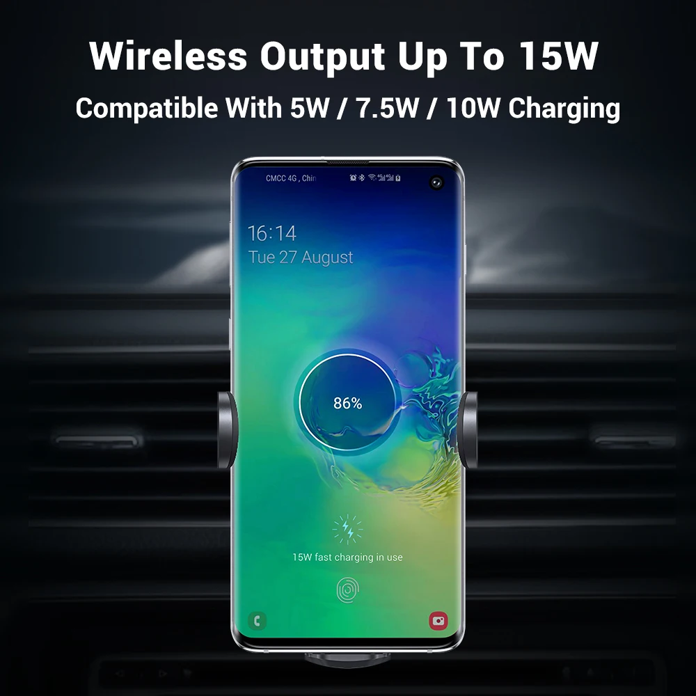 TOPK беспроводное автомобильное зарядное устройство для iPhone 11 Samsung Xiaomi 15 Вт